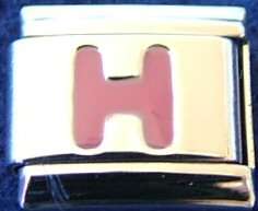 Italian Charms - Fits Nomination - Letters - PINK H